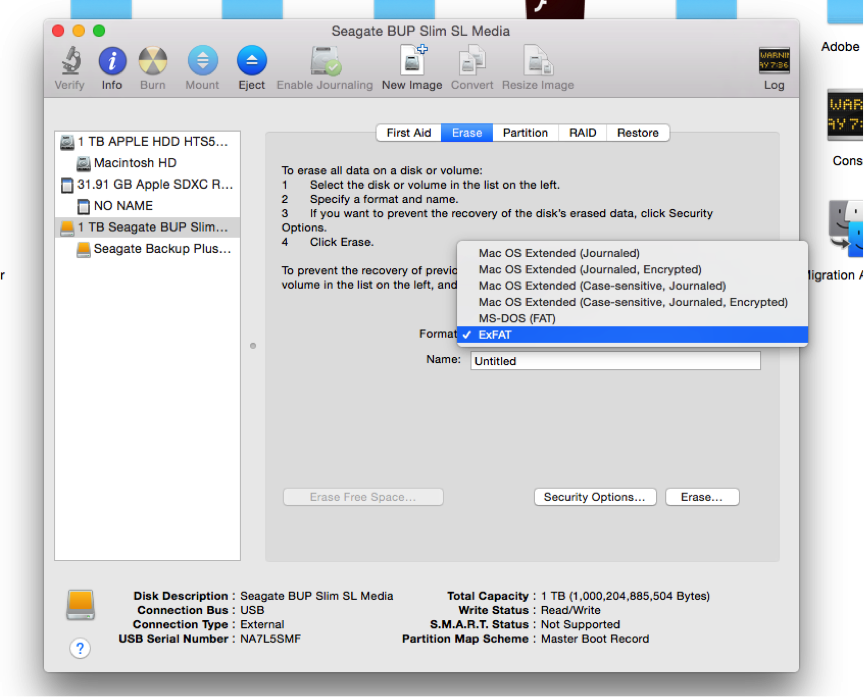 windows format hard drive for mac